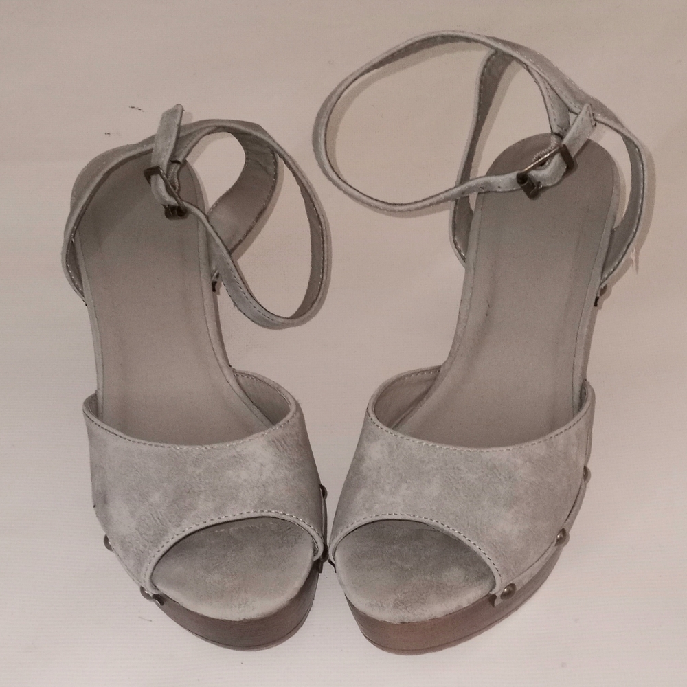 Grey Open Toe High Heels